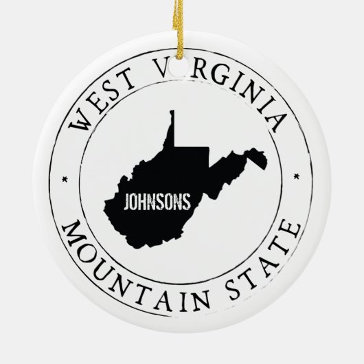 Persoonlijk West Virginia Keramisch Ornament (Achterkant)