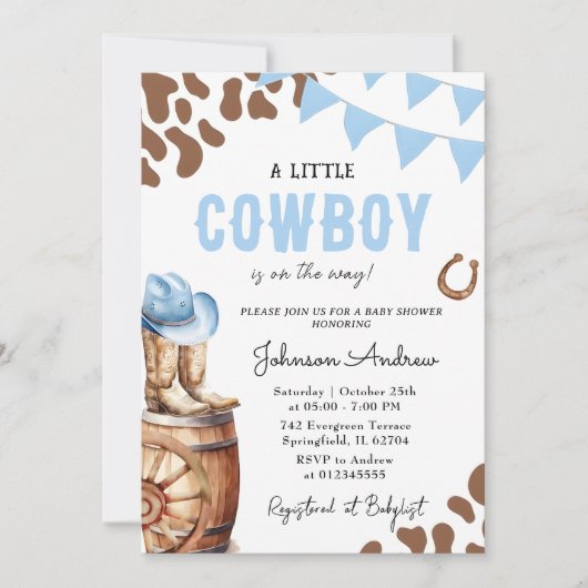 Persoonlijk Western Boy Baby shower voor Boy Kaart (Voorkant)