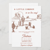 Persoonlijk  Western cowboy Baby shower Kaart (Voorkant / Achterkant)