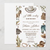 Persoonlijk Western CowBoy Baby shower Kaart (Voorkant / Achterkant)