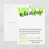 Persoonlijk What the fourty 40ste grappige verjaar Briefkaart (Voorkant / Achterkant)