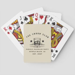 Persoonlijk Whiskey Thema Weekend Vrijgezellenfees Pokerkaarten