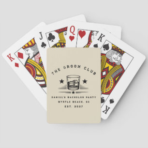 Persoonlijk Whiskey Thema Weekend Vrijgezellenfees Pokerkaarten