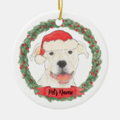 Persoonlijk whitbull-Staffy Keramisch Ornament (Voorkant)