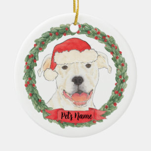 Persoonlijk whitbull-Staffy Keramisch Ornament