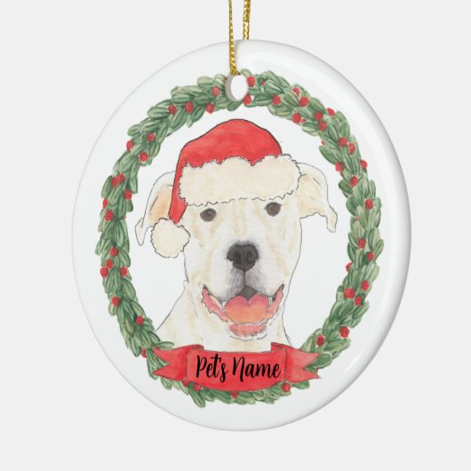 Persoonlijk whitbull-Staffy Keramisch Ornament (Links)