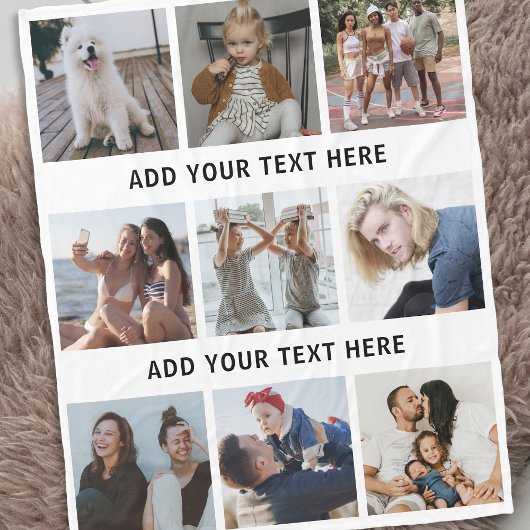 Persoonlijk White 9 Foto Collage Fleece Deken