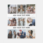 Persoonlijk White 9 Foto Collage Fleece Deken (Voorkant)