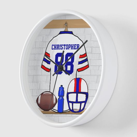 Persoonlijk White Blue Football Jersey (Hoek)