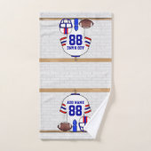 Persoonlijk White Blue Football Jersey Bad Handdoek (Handdoek)