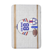 Persoonlijk White Blue Football Jersey Badmat (Voorkant Verticaal)