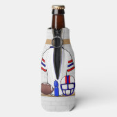 Persoonlijk White Blue Football Jersey Flesjeskoeler (Fles Achterkant)