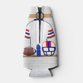 Persoonlijk White Blue Football Jersey Flesjeskoeler (Achterkant)