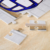 Persoonlijk White Blue Football Jersey Legpuzzel (Zijkant)