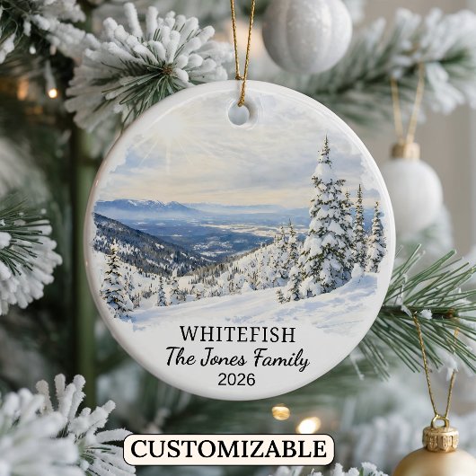 Persoonlijk Whitefish-sieraad, op maat gemaakt Mon Keramisch Ornament
