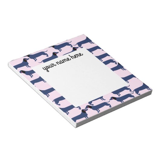 Persoonlijk Wiener Dog Notitieblok (Schuin)