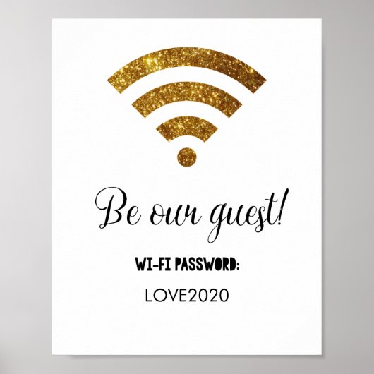 Persoonlijk WiFi-wachtwoord Afdrukken Als gast Poster (Voorkant)