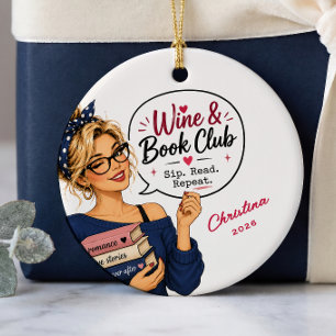 Persoonlijk Wijn Boek Club Ornament Cadeau