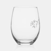 Persoonlijk wijn glas zonder steel Elegante bloemm (Rechts)