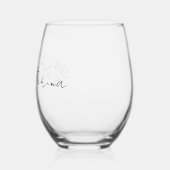 Persoonlijk wijn glas zonder steel Elegante bloemm (Links)