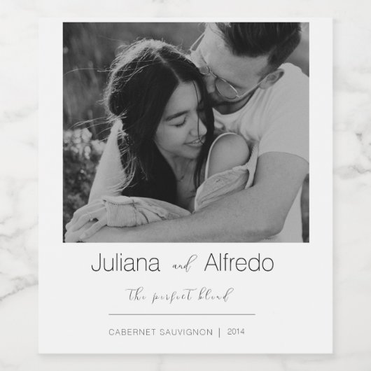 Persoonlijk wijnlabel voor de bruiloft wijn etiket (Enkel label)