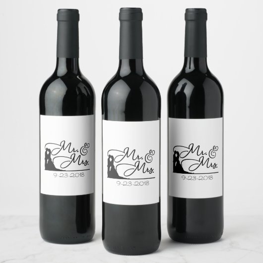Persoonlijk wijnlabel voor de Mijnheer en Mevrouw Wijn Etiket (Flessen)