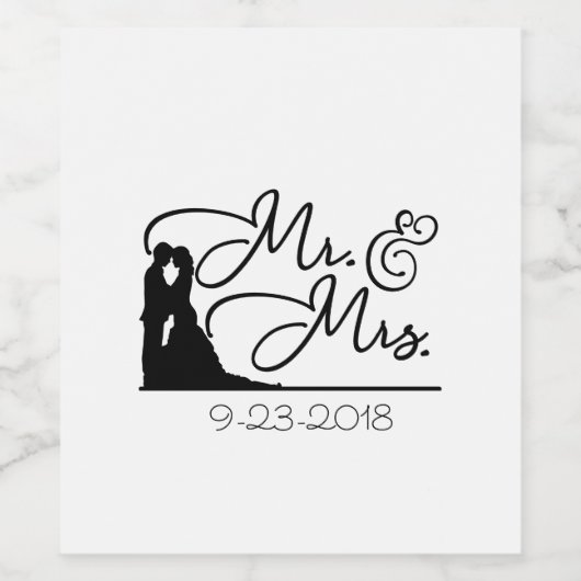 Persoonlijk wijnlabel voor de Mijnheer en Mevrouw Wijn Etiket (Enkel label)