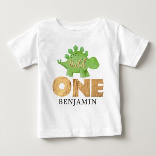Persoonlijk WILD ONE Dinosaur First Birthday Bab (Voorkant)