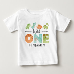 Persoonlijk WILD ONE Dinosaur First Birthday Bab