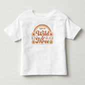 Persoonlijk Wild Three Verjaardag Shirt Meisje Ret (Voorkant)