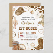 Persoonlijk Wild West 1e Cowboy Rodeo verjaardagsf Kaart