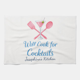 Persoonlijk Will Kook voor Cocktails Grappig Elega Theedoek