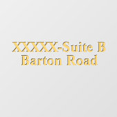 Persoonlijk Winkeladres nummer Gold Black Raamsticker (Vel)