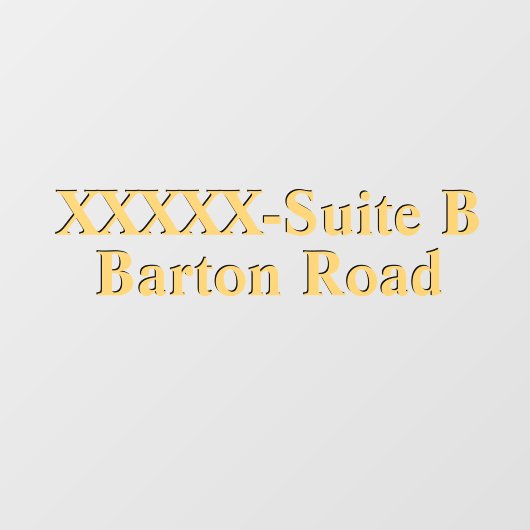 Persoonlijk Winkeladres nummer Gold Black Raamsticker (Vel)