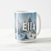 Persoonlijk Winter Kerstbos   Koffiemok (Voorkant rechts)
