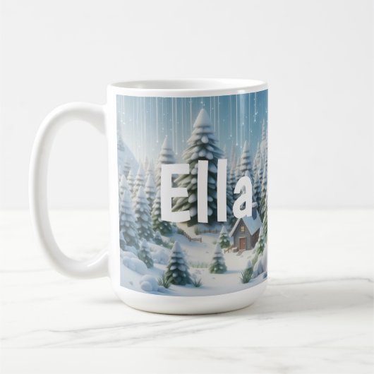 Persoonlijk Winter Kerstbos   Koffiemok (Links)