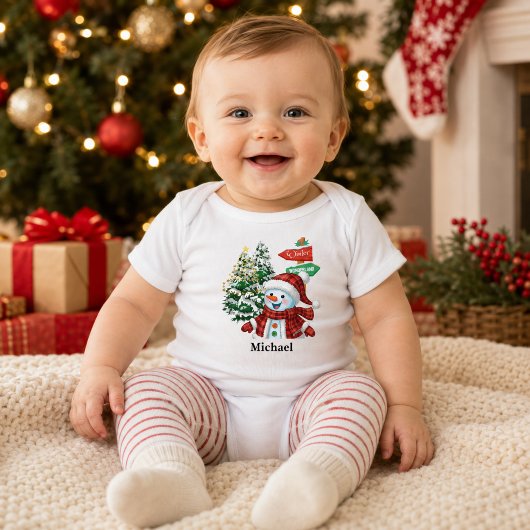 Persoonlijk Winter Wonderland Sneeuwman Kerstmis Romper
