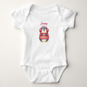 Persoonlijk winterpinguïnbaby-body romper (Voorkant)