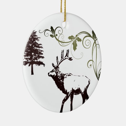 Persoonlijk winterWonder Elk Kerstfeest Keramisch Ornament (Rechts)