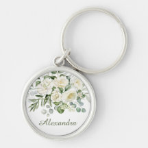 Persoonlijk wit bloemen bruidsmeisje cadeau