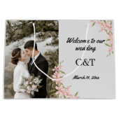 Persoonlijk Wit en Bruin Bohemian Wedding Groot Cadeauzakje (Voorkant)