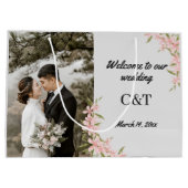 Persoonlijk Wit en Bruin Bohemian Wedding Groot Cadeauzakje (Achterkant)