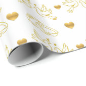 Persoonlijk wit en gouden monogram trouwfeest cadeaupapier (Rol Hoek)