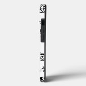 Persoonlijk wit en zwart damast Case-Mate iPhone case (Achterkant / Links)