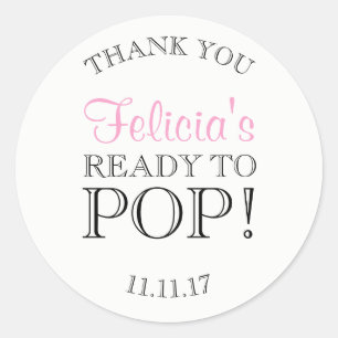 Persoonlijk Wit KLAAR AAN het Baby shower van de P Ronde Sticker