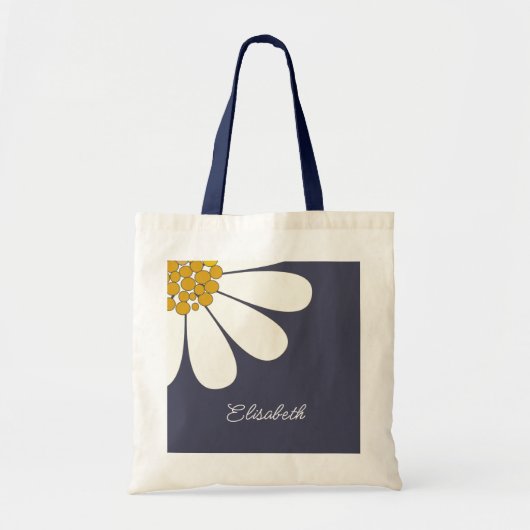 Persoonlijk wit madeliefjes bloemendesign | Op maa Tote Bag (Voorkant)
