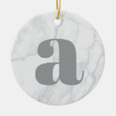 Persoonlijk wit marmeren monogram keramisch ornament (Voorkant)
