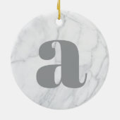 Persoonlijk wit marmeren monogram keramisch ornament (Achterkant)