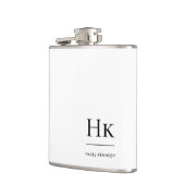 Persoonlijk wit monogram heupfles (Links)