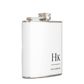Persoonlijk wit monogram heupfles (Rechts)